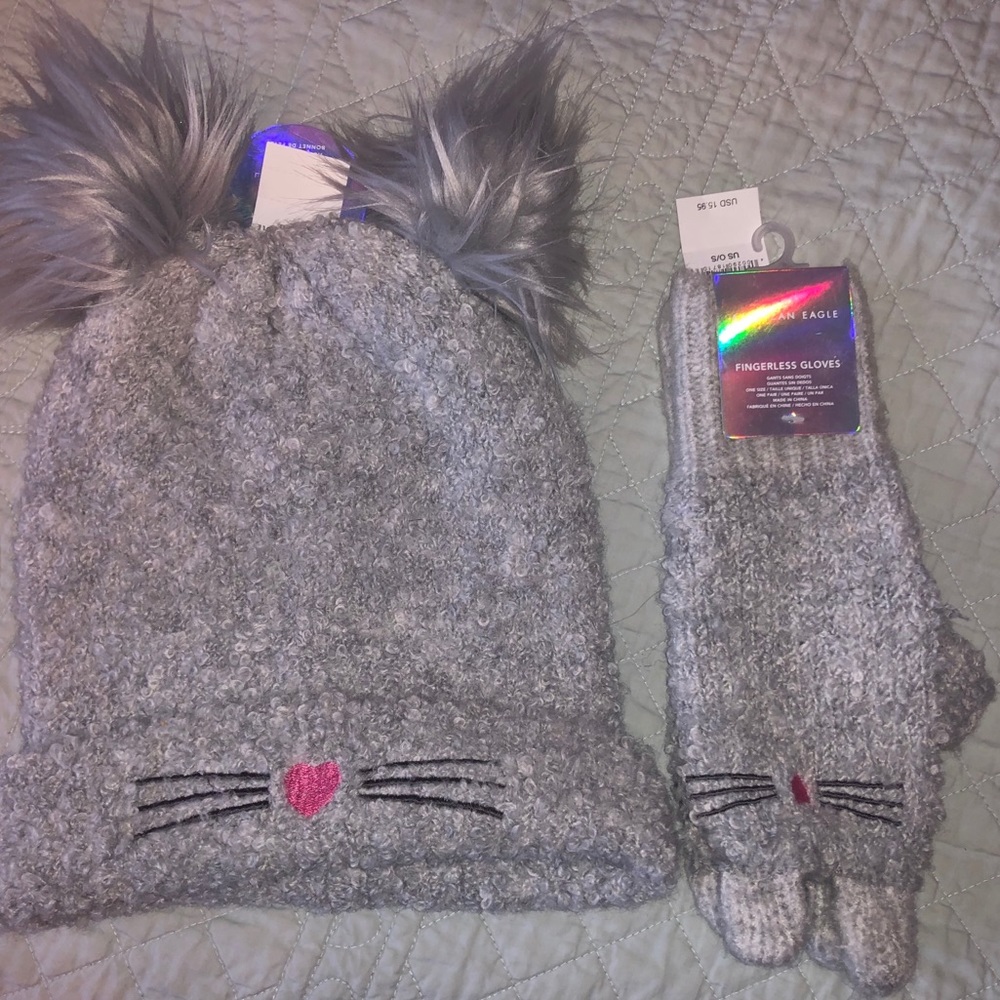 Cat hat and glove set